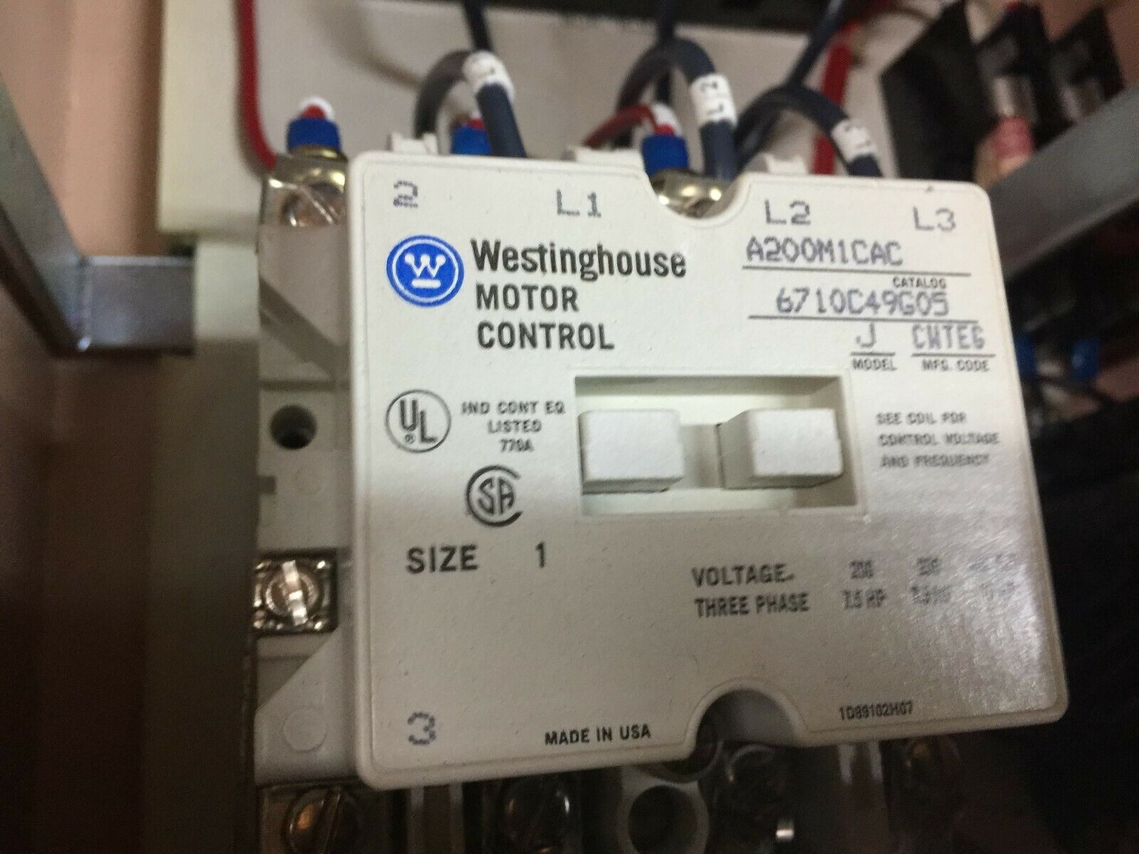 NEW NO BOX CUTLER HAMMER SIZE 1 3 POLE FUSED MOTOR STARTER NMC1024D