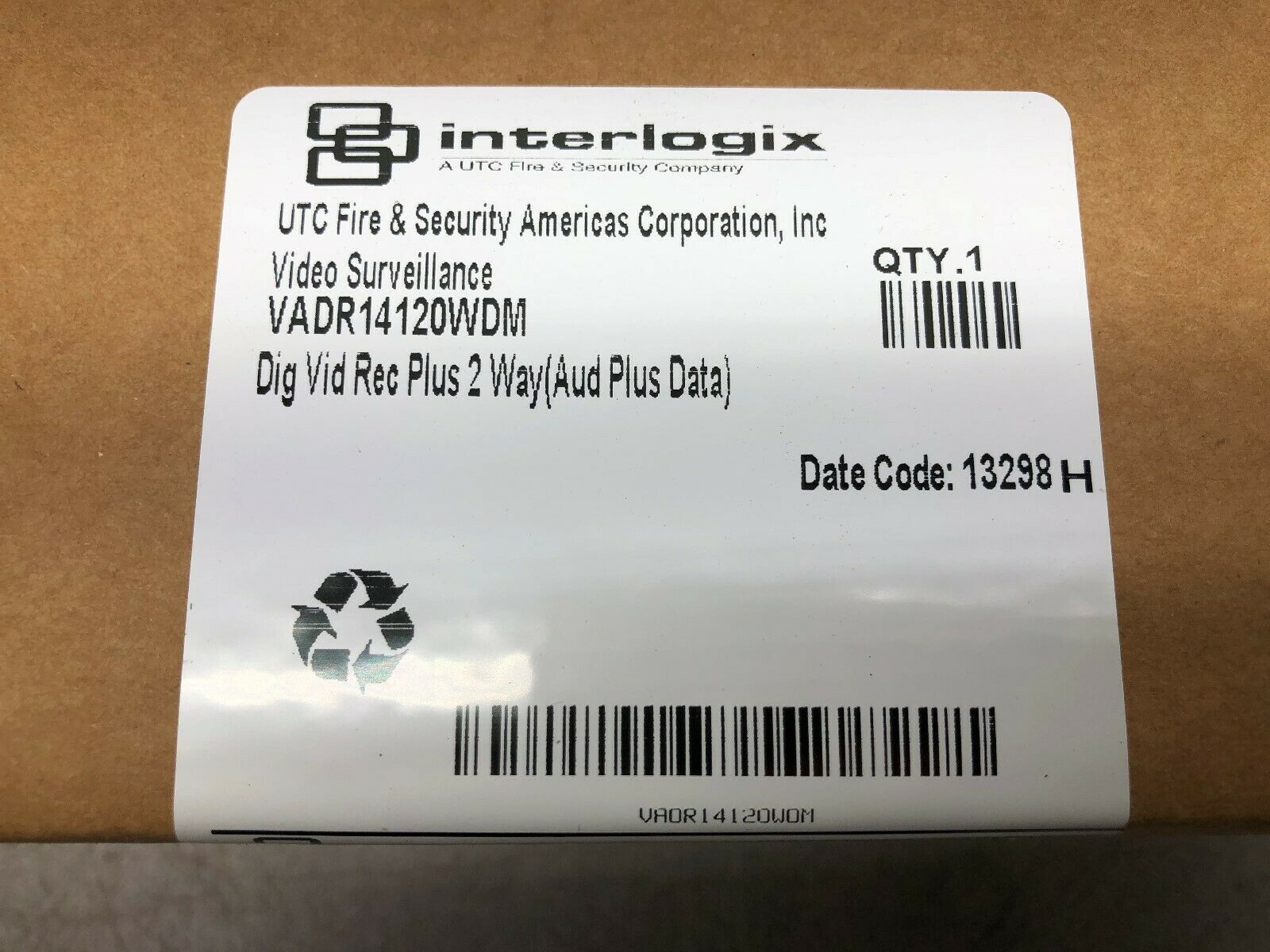 NEW IN FACTORY SEALED BOX INTERLOGIX VIDEO RECEIVER/AUDIO DATA TRANSCEIVER VADR1