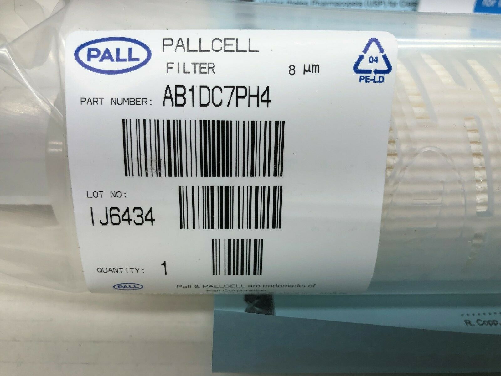 NEW IN BOX PALL PALLCELL STERILIZING GRADE FILTER CARTRIDGE HYDROPHOBIC MEMBRANE