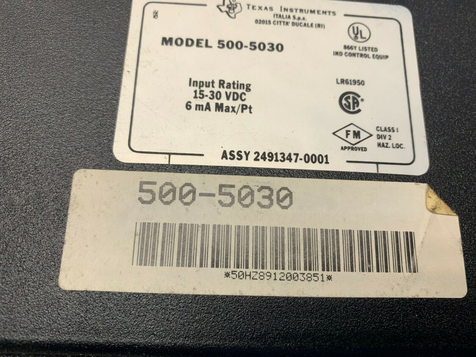 USED TEXAS INSTRUMENTS INPUT MODULE 500-5030