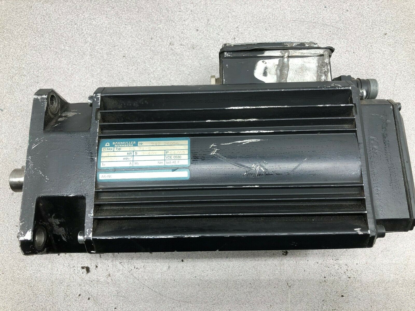 USED BAUMULLER NURNBERG 4.5 KW 2000 RPM SERVO MOTOR DS 71-S / 942 26056