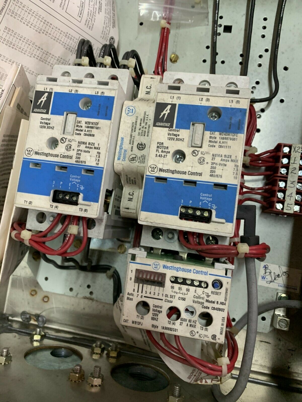 WESTINGHOUSE SIZE 1 COMBINATION STARTER W201K1CF STAINLESS ENCLOSURE W240M1CFC