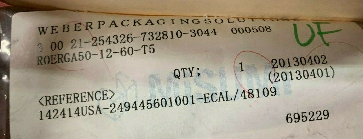 NEW NO BOX MISUMI ROLLER ROERGA50-12-60-T5