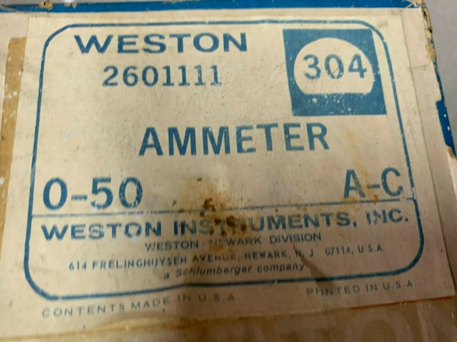 NEW IN BOX WESTON 0-50 AC AM METER 2601111\