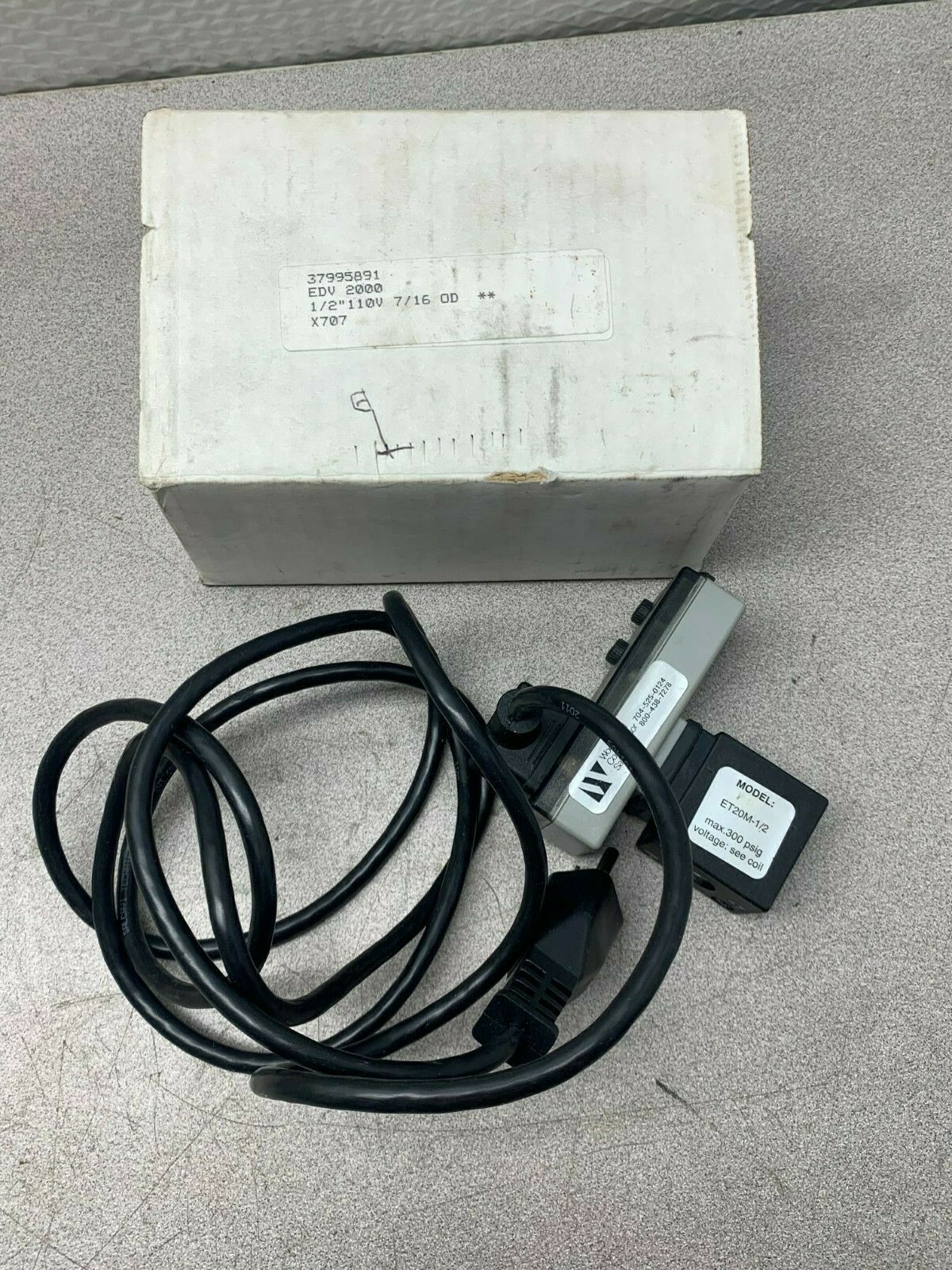 NEW IN BOX WOODWARD COMPRESSOR ELECTRIC SOLENOID DRAIN ET20M-1/2