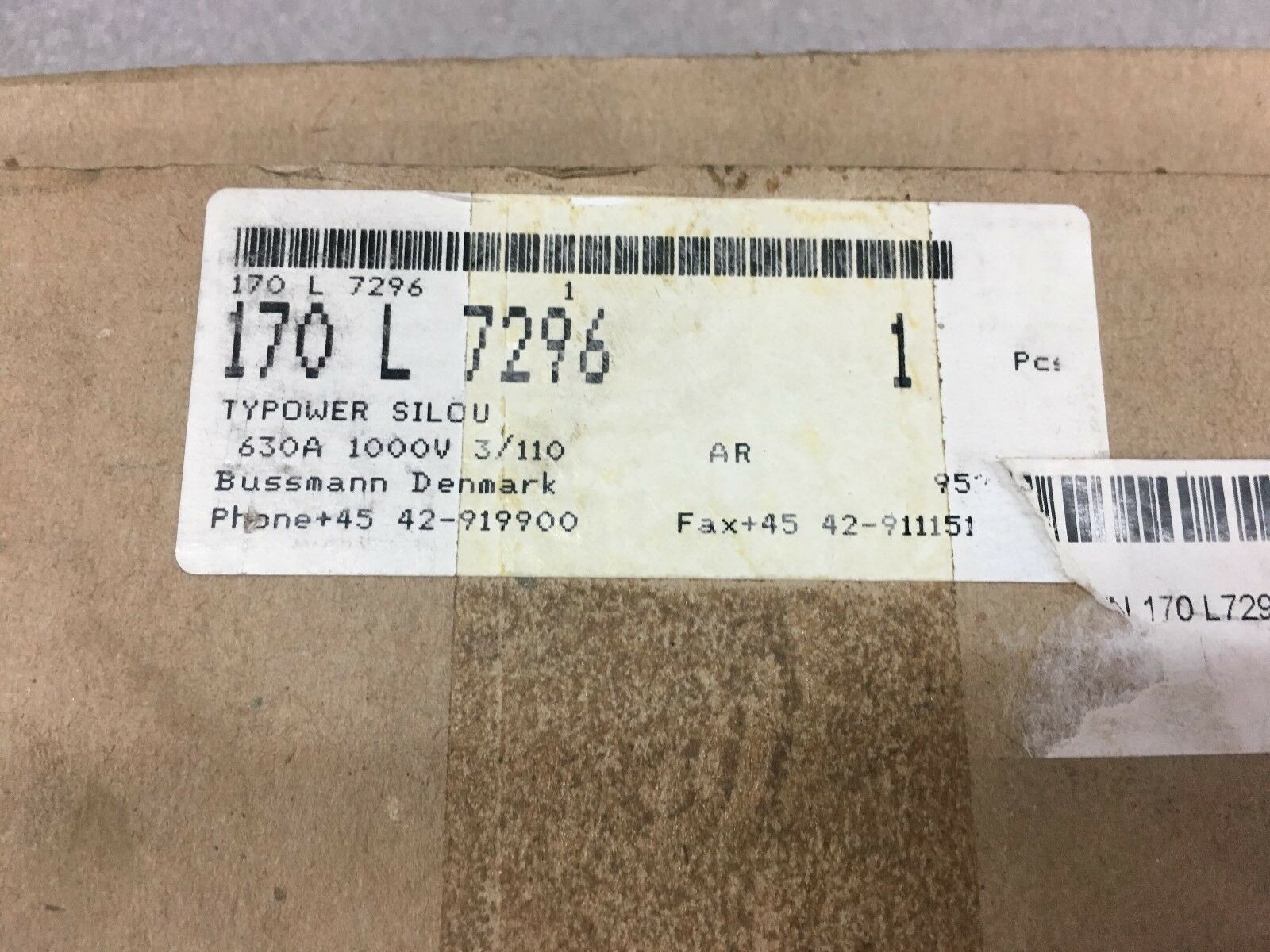 NEW IN BOX BUSSMAN FUSE 170 L 7296