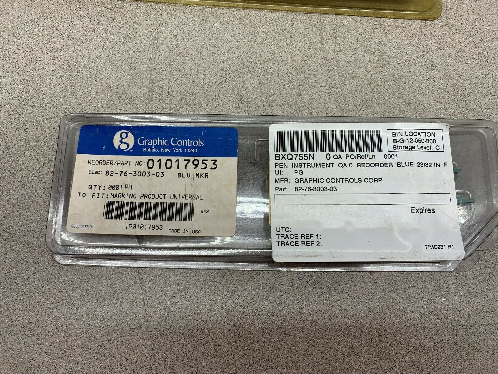 LOT OF 3 NEW IN FACTORY PACKAGE GRAPHIC CONTROLS BLUE MKR 01017953