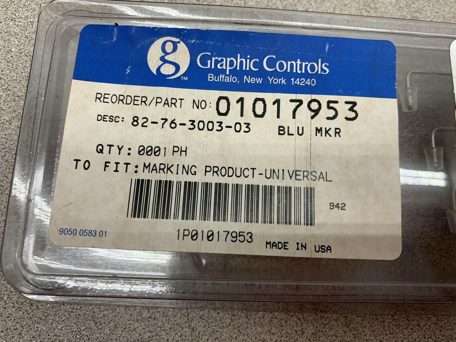 LOT OF 3 NEW IN FACTORY PACKAGE GRAPHIC CONTROLS BLUE MKR 01017953