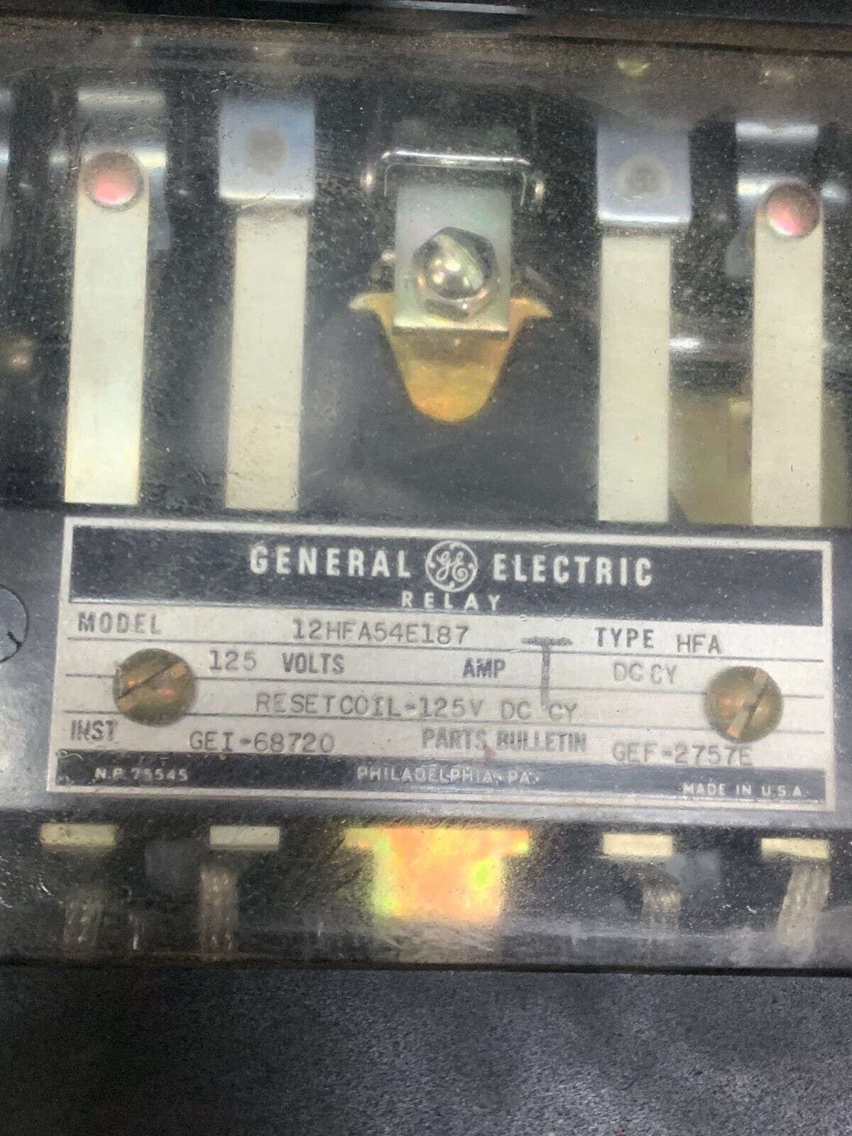NEW NO BOX GENERAL ELECTRIC TYPE HFA RELAY 12HFA54E187