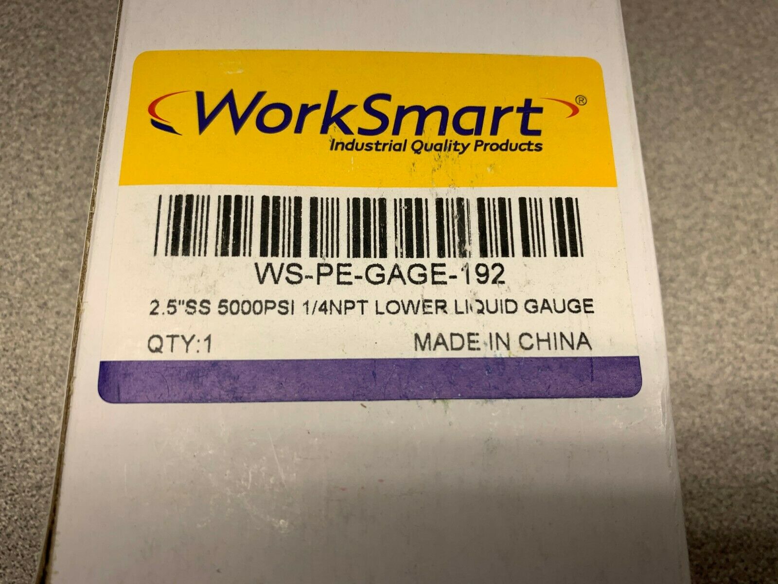 NEW IN BOX WORKSMART GAUGE WS-PE-GAGE-192