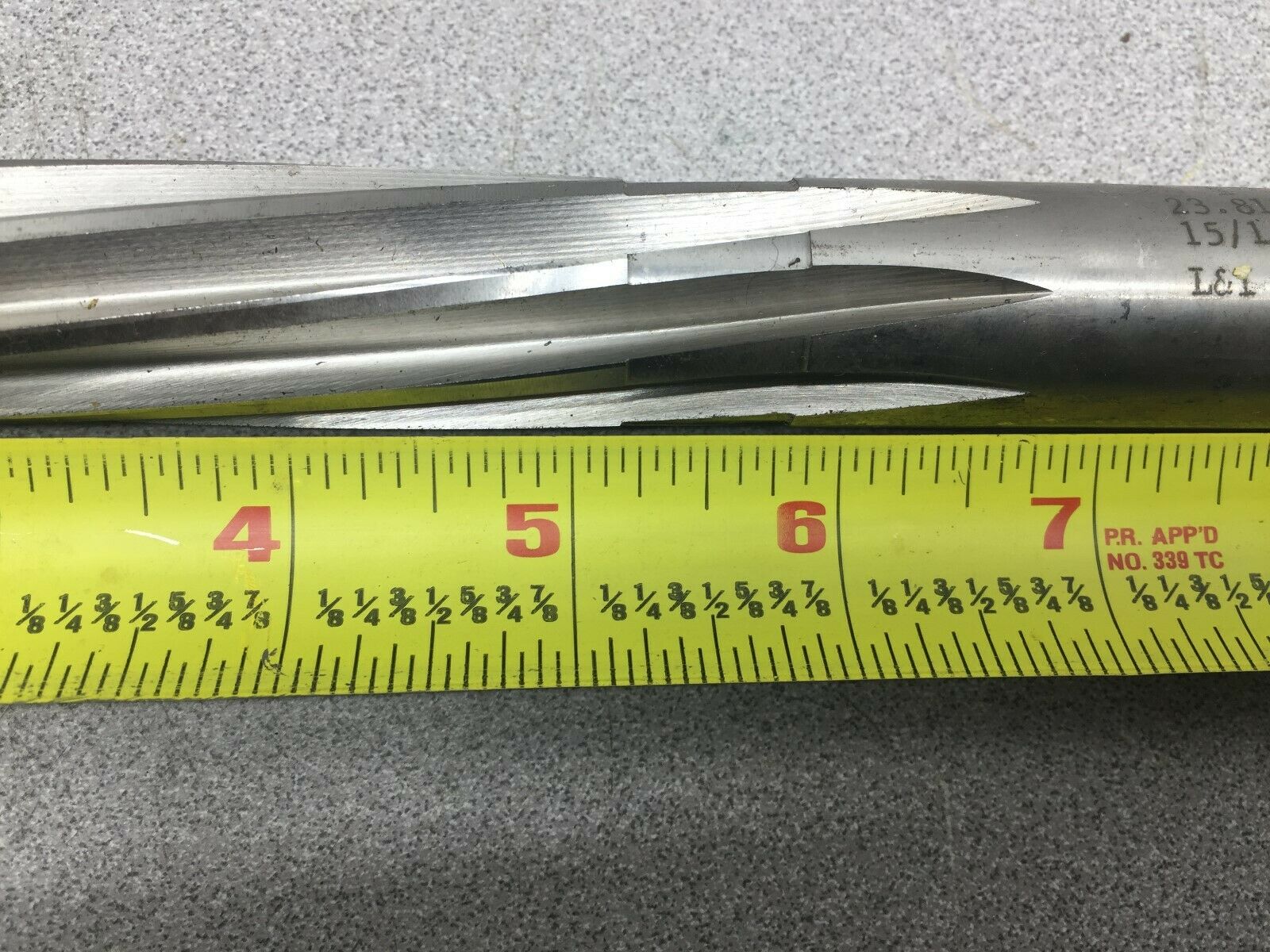 NEW NO BOX L&I 15/16 .9375 23.812MM HAND REAMER 503 F23-00