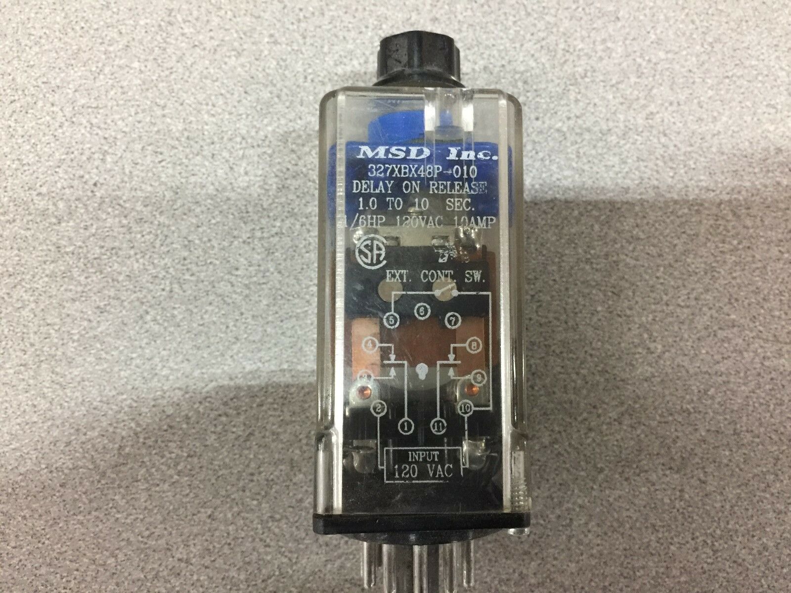NEW NO BOX MSD 120VAC 10AMP RELAY 327XBX48P-010