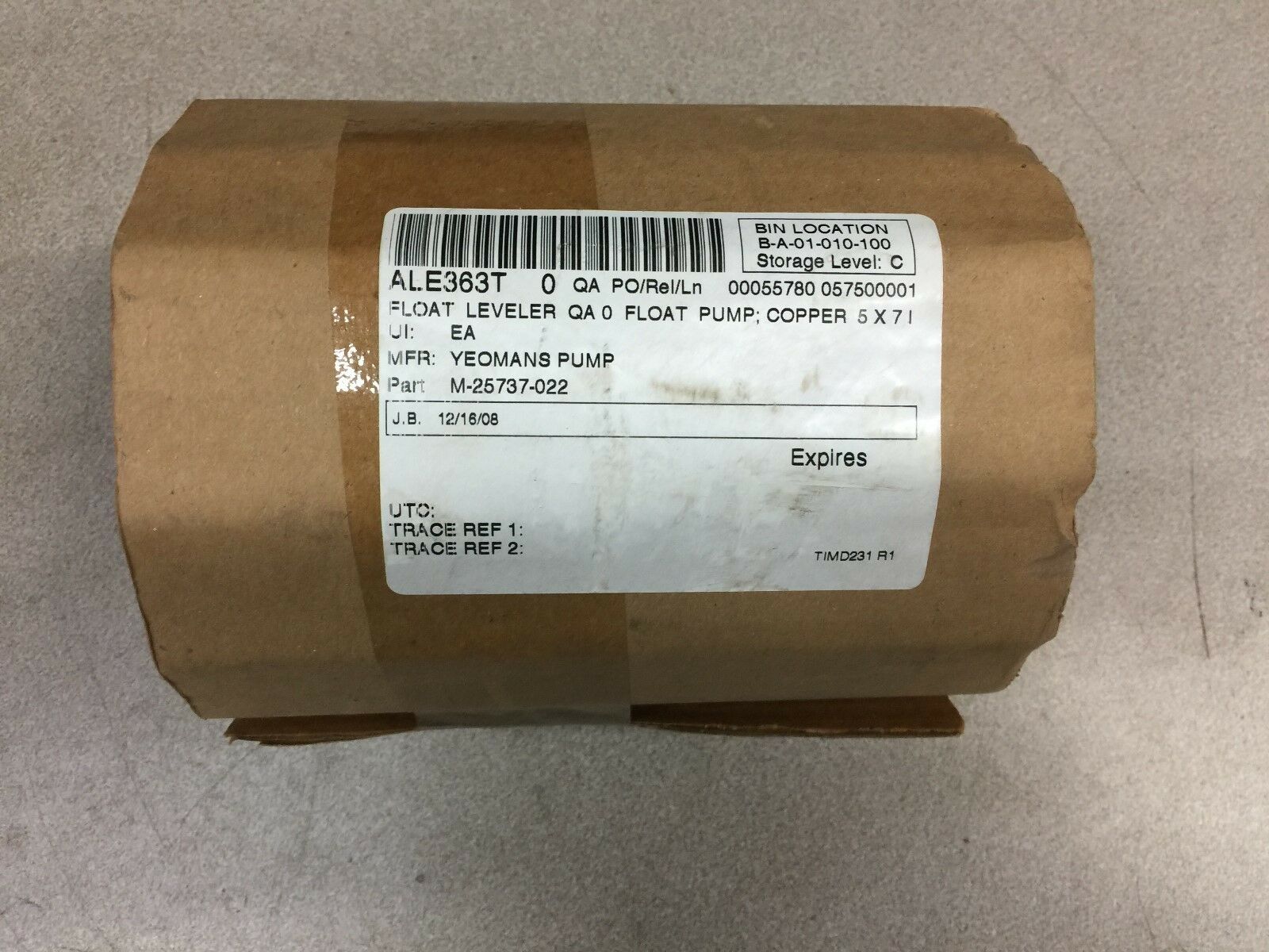 NEW NO BOX YEOMANS PUMP COPPER FLOAT M-25737-022