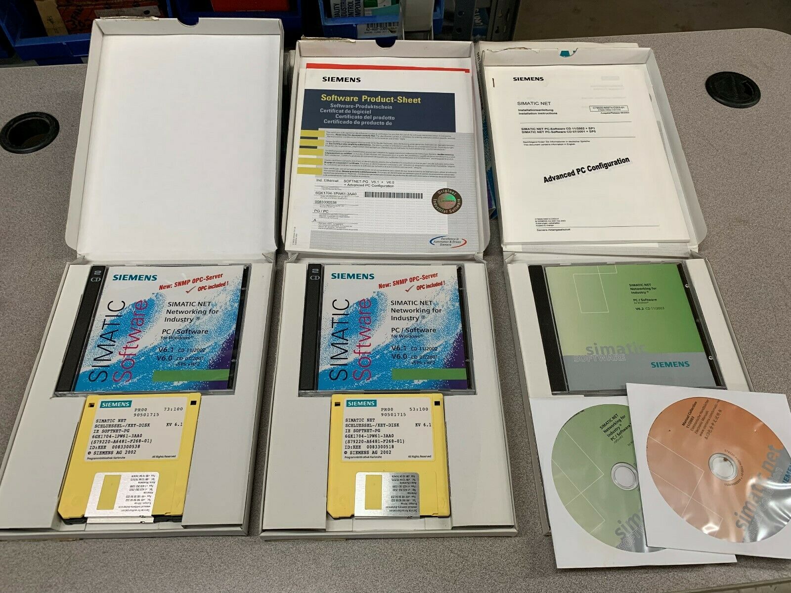 LOT OF 3 SIEMENS SIMATIC SOFTNET-PG V6.1 + V6.0 RUNTIME SOFTWARE 6GK1704-1PW61-3