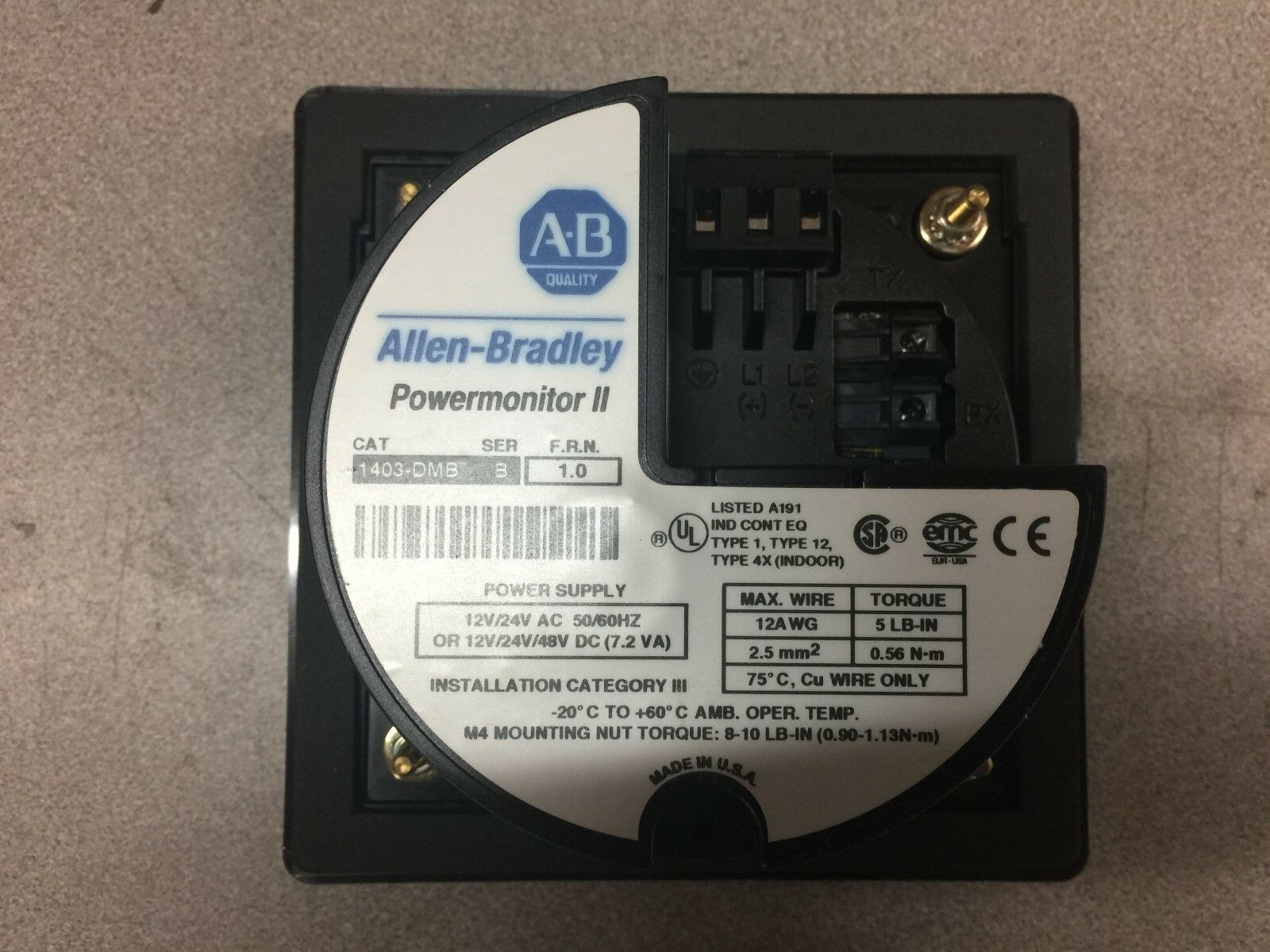 NEW NO BOX ALLEN BRADLEY POWERMONITOR II 1403-DMB SER B