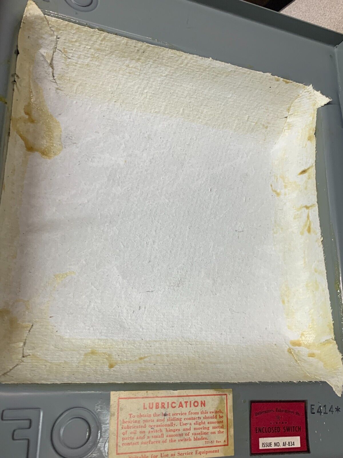 NEW NO BOX GENERAL ELECTRIC 2 POLE 60AMP 600V. DISCONNECT SWITCH TC36262