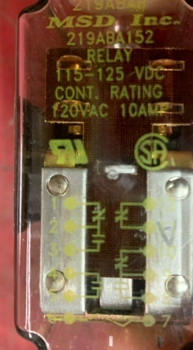 NEW IN BOX MSD INC. 125VDC. RELAY 219ABA152