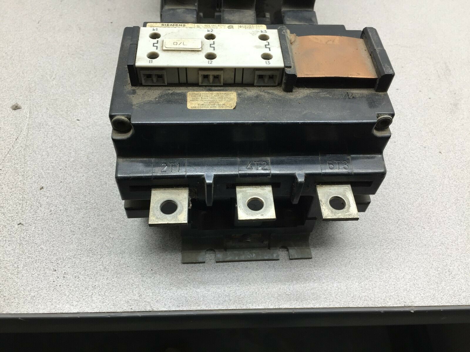 USED SIEMENS 600VAC 3POLE 250AMP STARTER 3TF54 / 3UA6600-3B