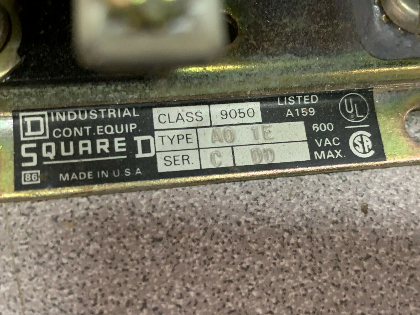 NEW SQUARE D 9050 A0-1E PNEUMATIC TIMING RELAY 9050 AO-1E