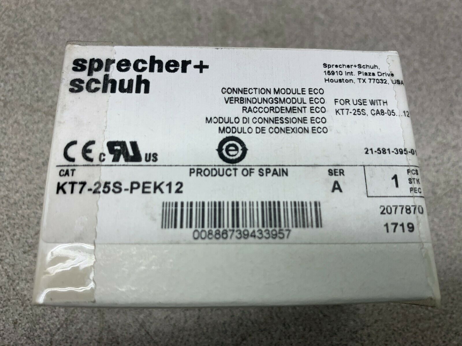 NEW IN BOX SRECHER+SCHUH CONNECTION MODULE KT7-25S-PEK12