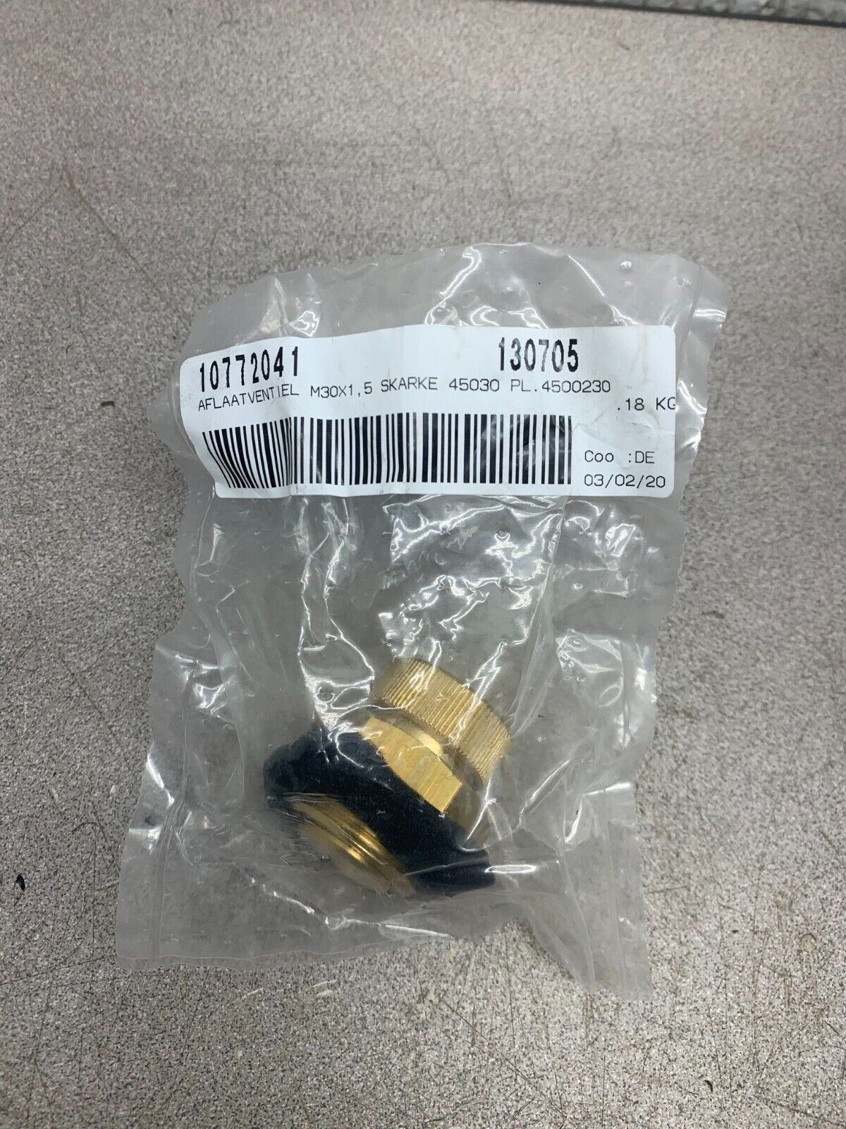 NEW IN PACKAGE ABC PARTS DRAIN VALVE 10772041