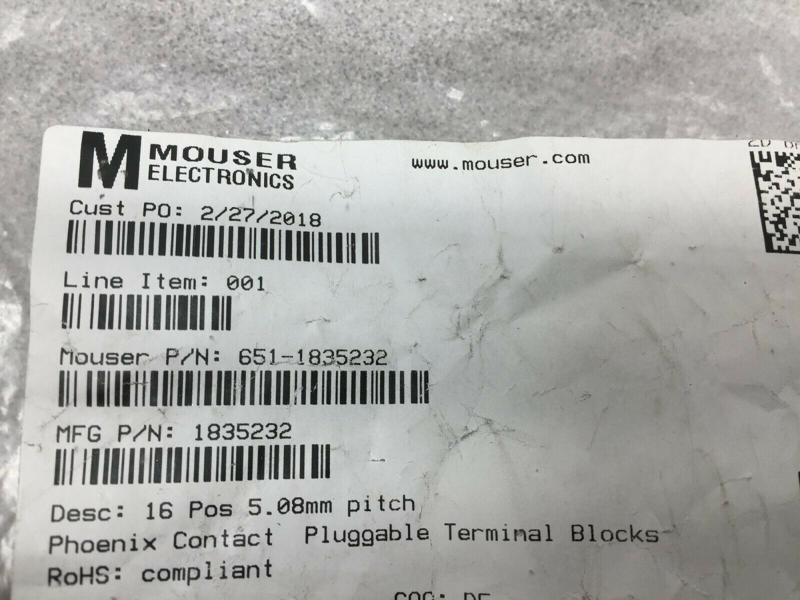 NEW NO BOX (LOT OF 3) PHOENIX CONTACT 16 POS 5.08 PITCH PLUGGABLE TERMINAL BLOCK
