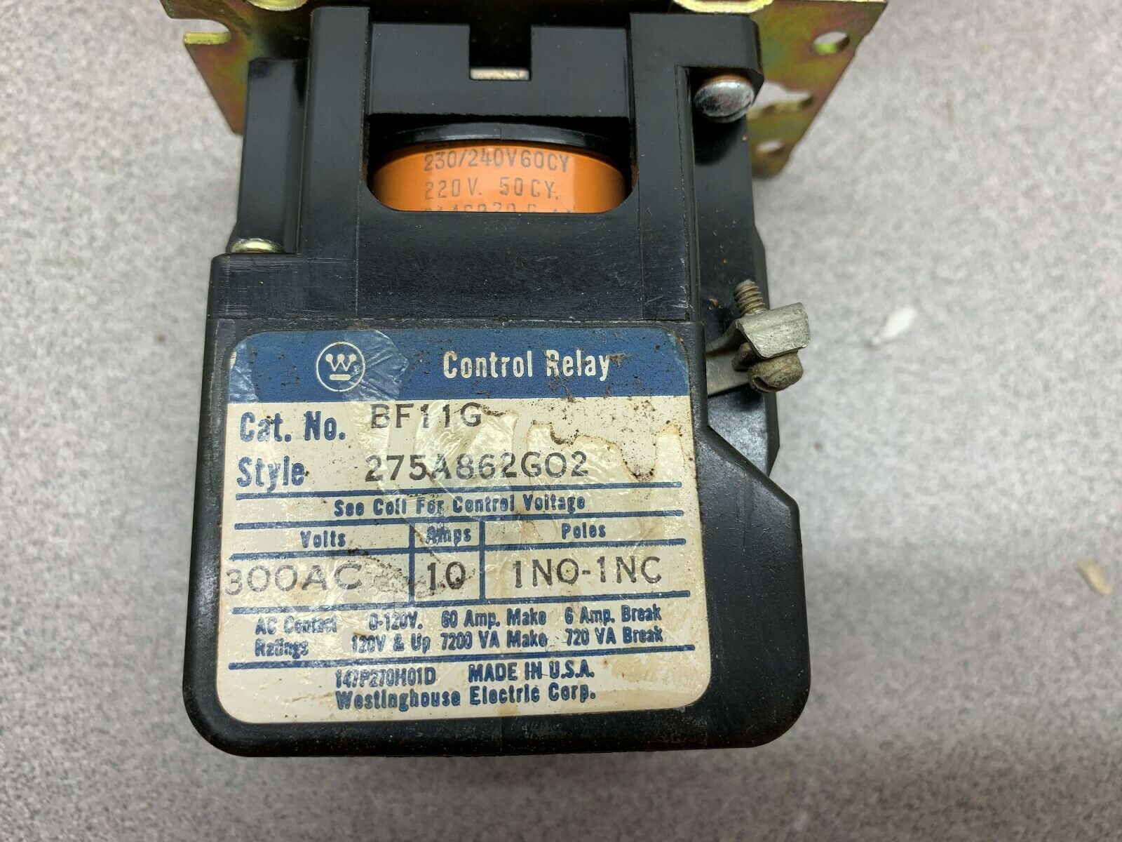 NEW IN BOX WESTINGHOUSE RELAY BF11G