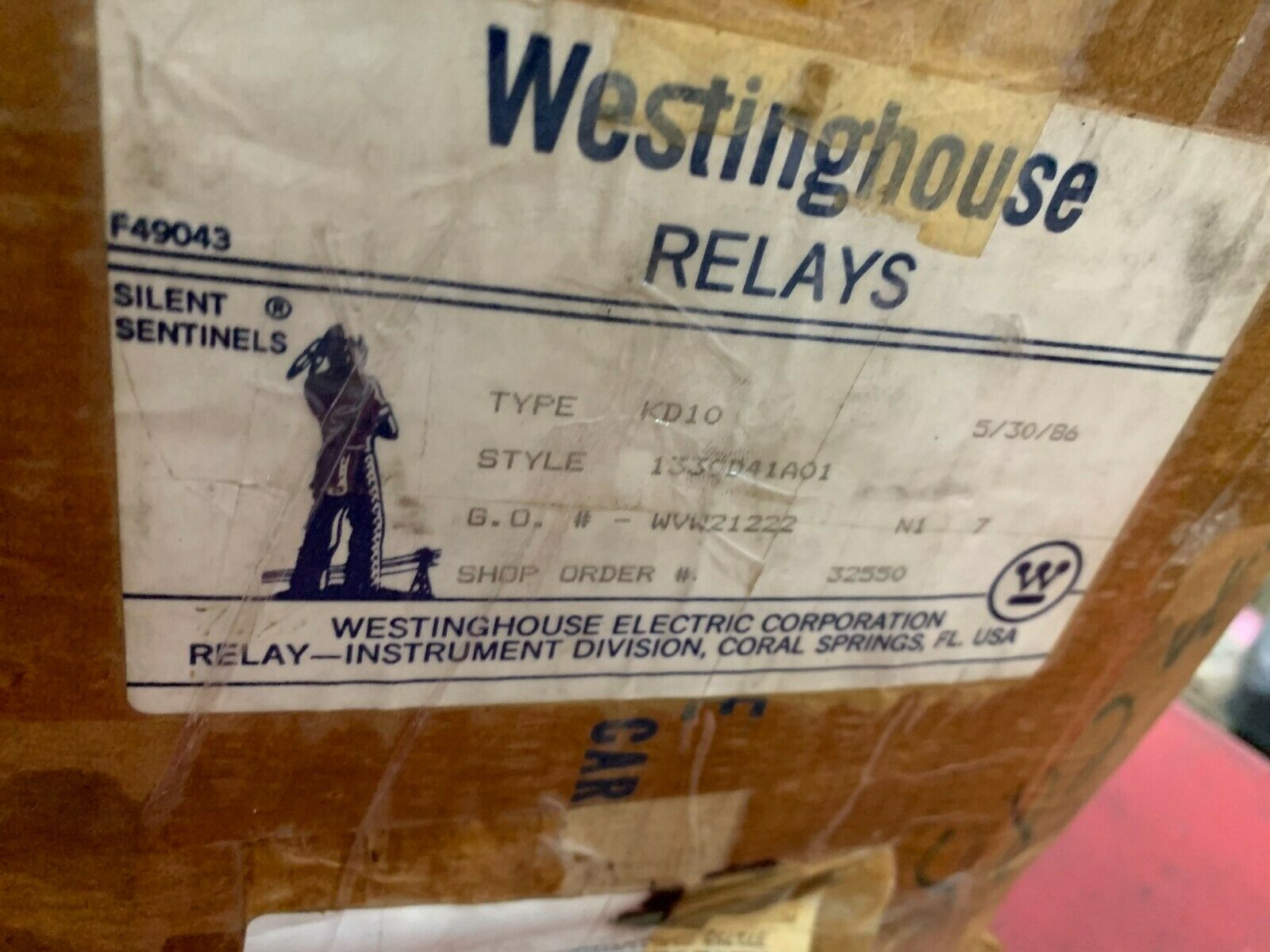 NEW IN BOX WESTINGHOUSE TYPE KD-10 RELAY 1330D41A01