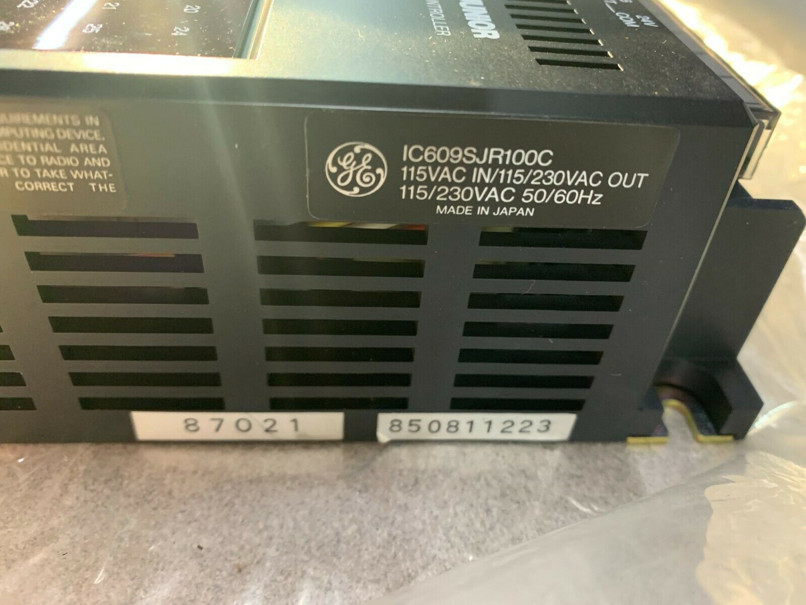 NEW NO BOX GE PROGRAMABLE CONTROLLER IC609SJR100C