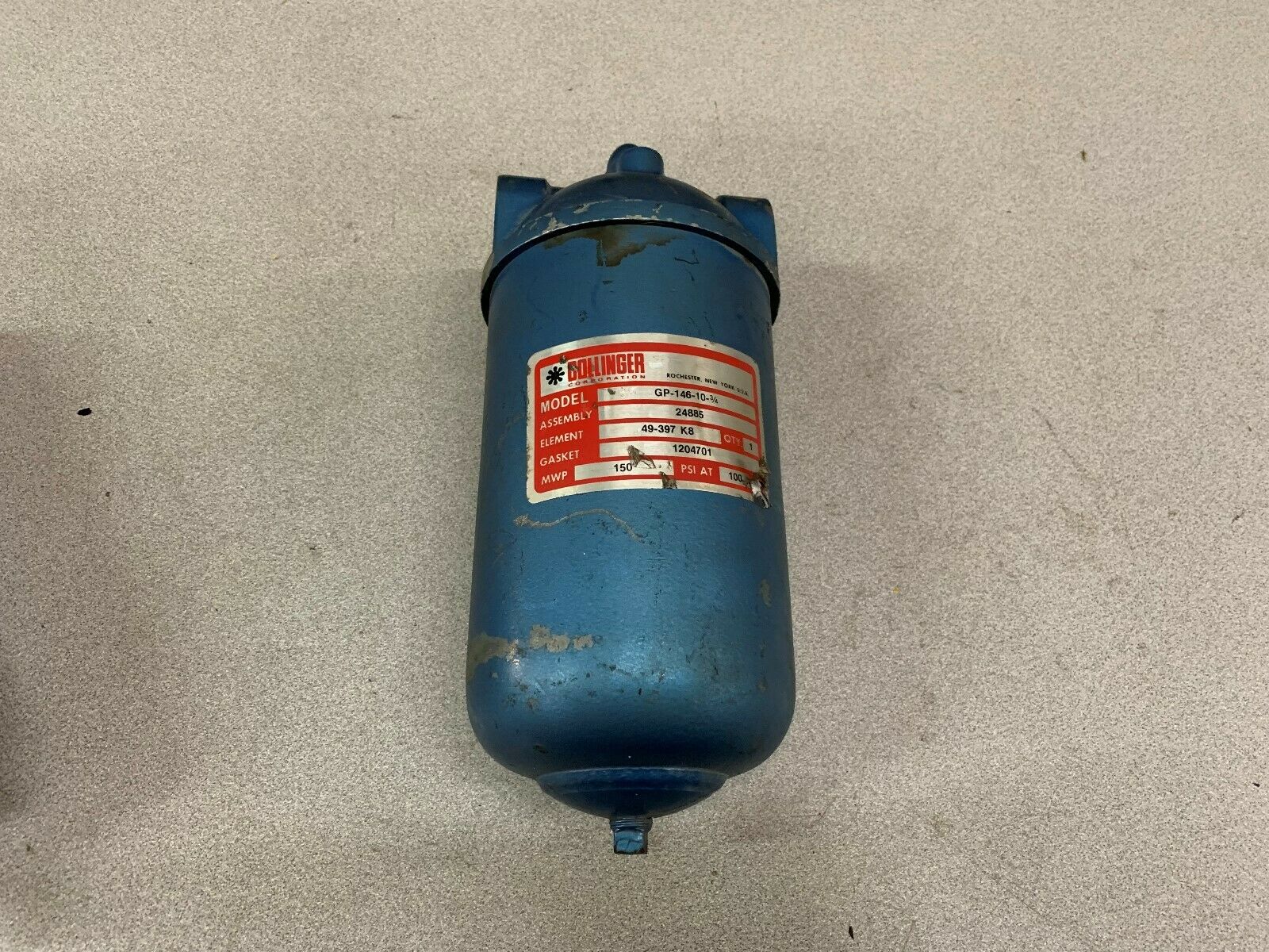 NEW NO BOX DOLLINGER 24885 FILTER GP-146-10-3/4