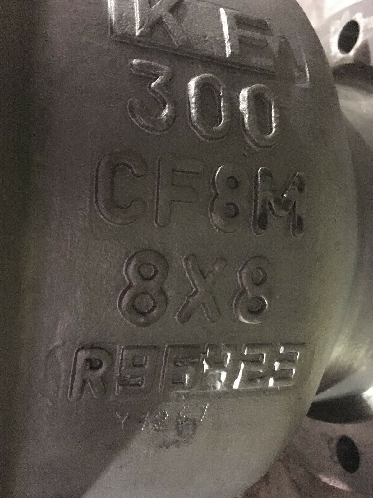 NEW KF FIRE SAFE CF8M 8X8 STAINLESS 8" VALVE AA10816-099XV WITH 7D-33-4186