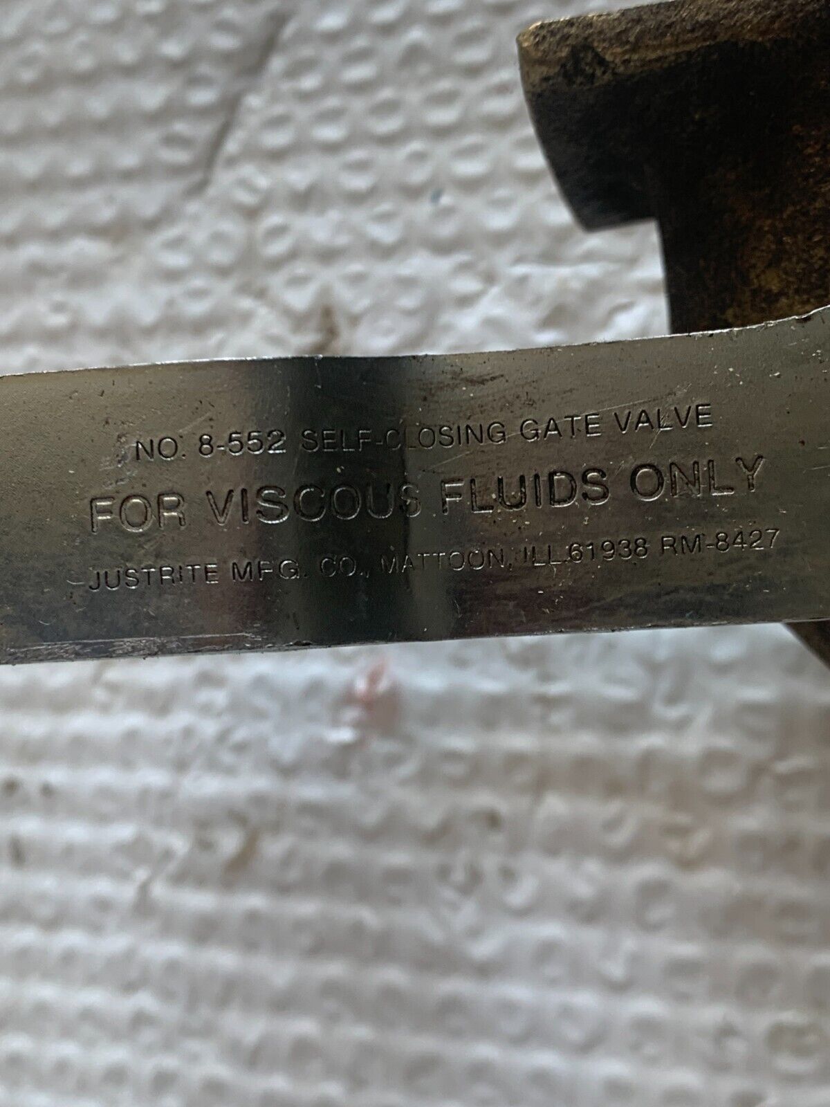 NEW Justrite 8-552 Self-closing Gate Valve