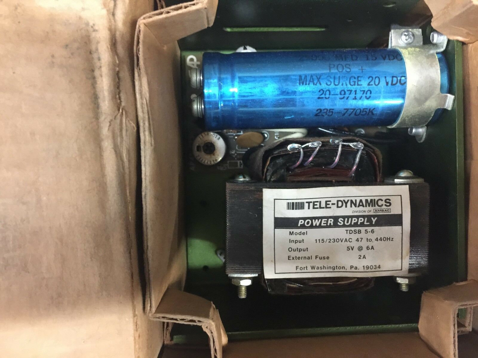 NEW IN BOX TELE-DYNAMICS POWER SUPPLY TDSB 5-6