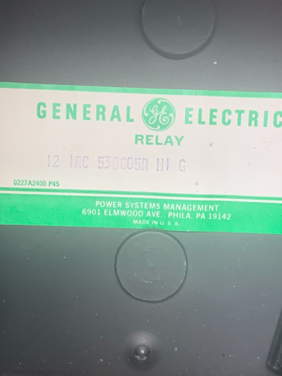 NEW NO BOX GENERAL ELECTRIC RELAY ENCLOSURE 12 1AC 53B805A H1 G