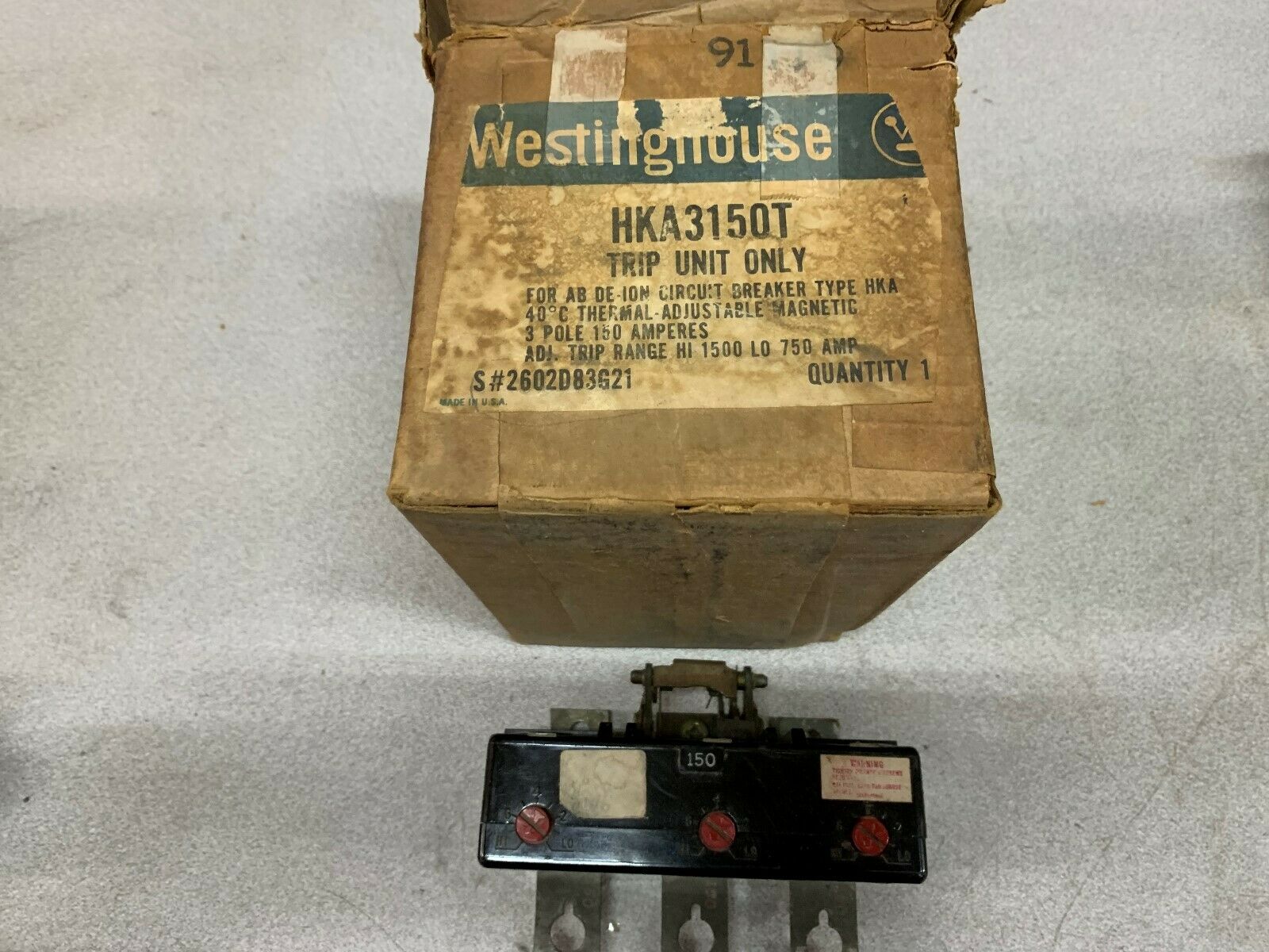 NEW IN BOX WESTINGHOUSE TRIP UNIT HKA3250T