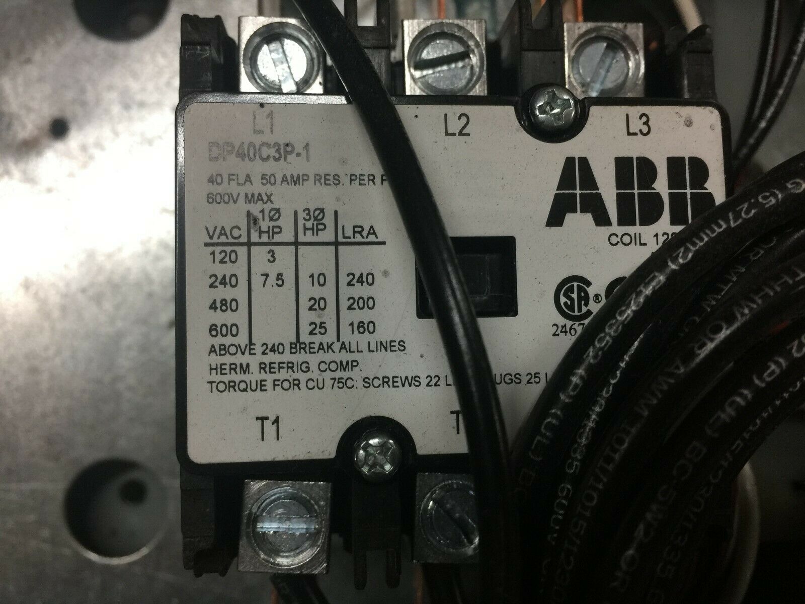 USED HOFFMAN/ABB CONTROL BOX A1008CH / DP40C3P-1