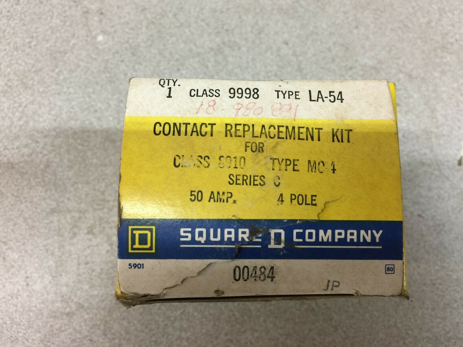NEW IN BOX SQUARE D 50AMP 4POLE CONTACT REPLACEMENT KIT 9998 LA-54