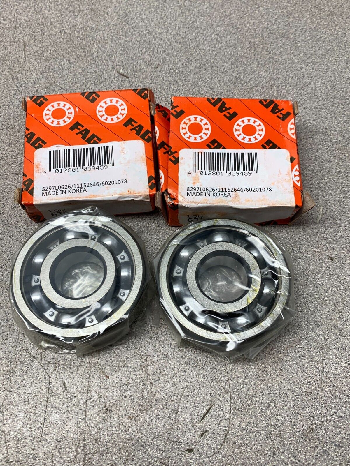 LOT OF 2 NEW IN BOX FAG 6303C3 ROLLER BEARINGS 6303.C3