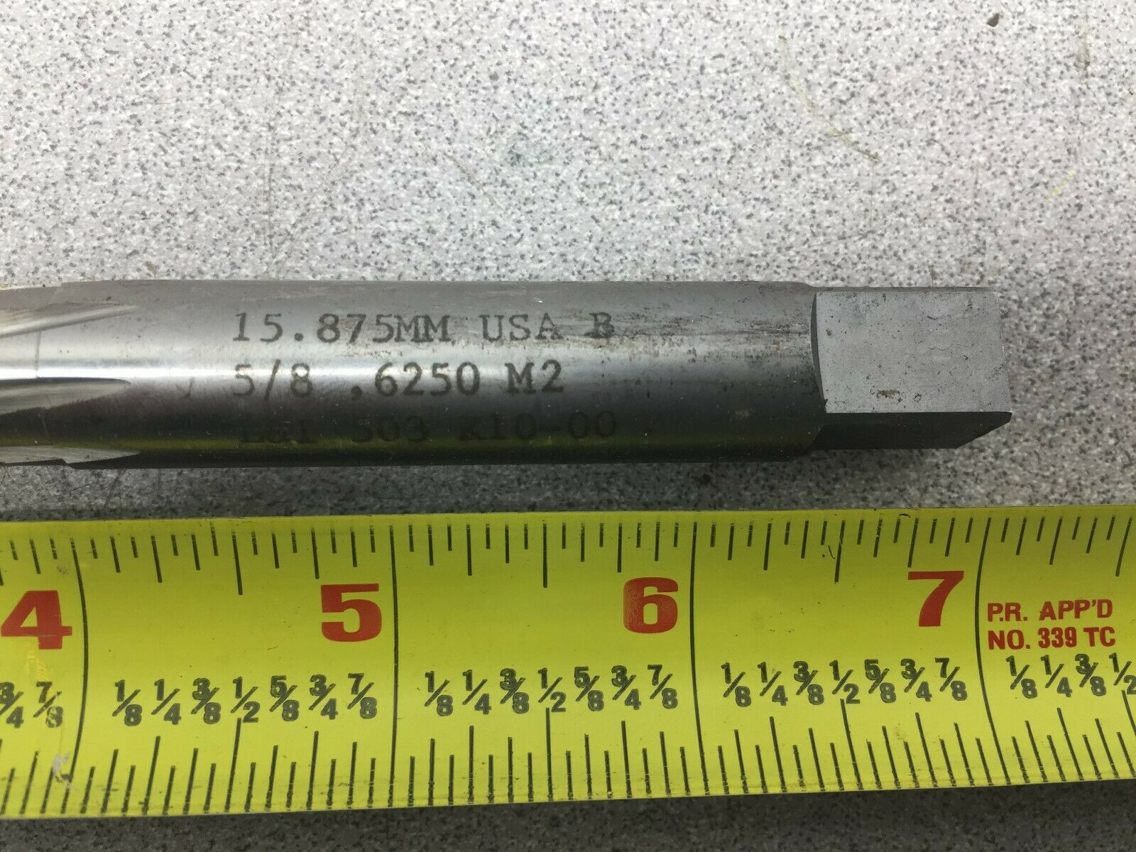 NEW NO BOX L&I 5/8 .6250 M2 15.875 MM HAND REAMER 503 K10-00