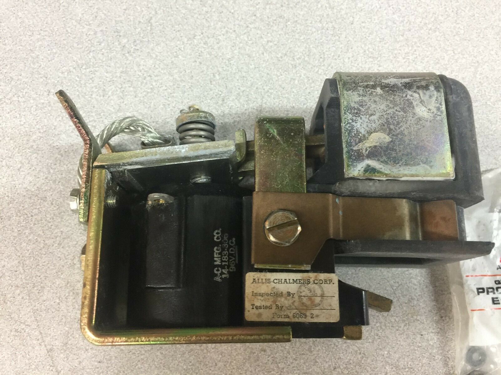 NEW NO BOX ALLIS CHALMERS 96VDC COIL SINGLE POLE RELAY 14-193-182-577