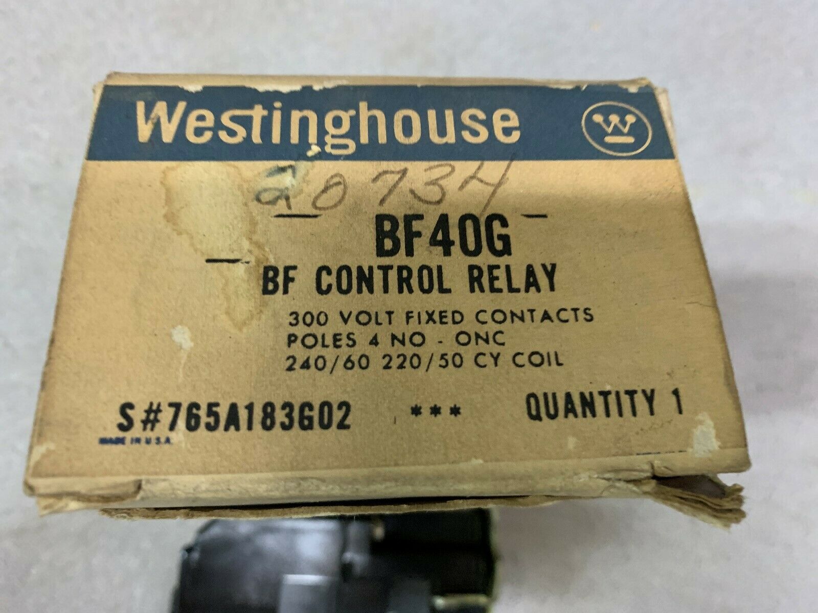 NEW IN BOX WESTINGHOUSE RELAY BF40G