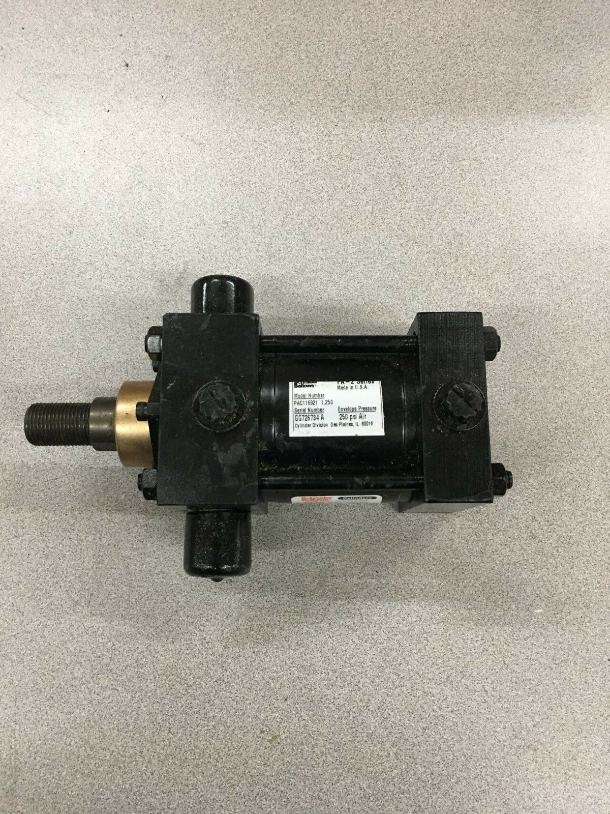 NEW NO BOX SCHRADER BELLOWS CYLINDER PAC116921 1.250