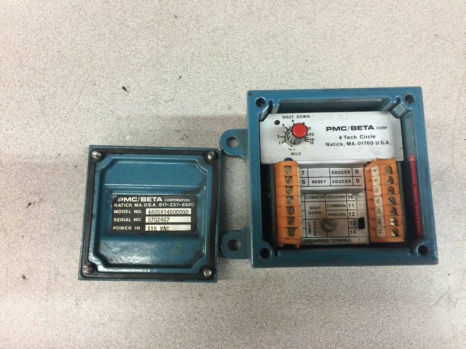 USED PMC/BETA 115 VAC SOLID STATE VIBRATION SWITCH 440SR14000000