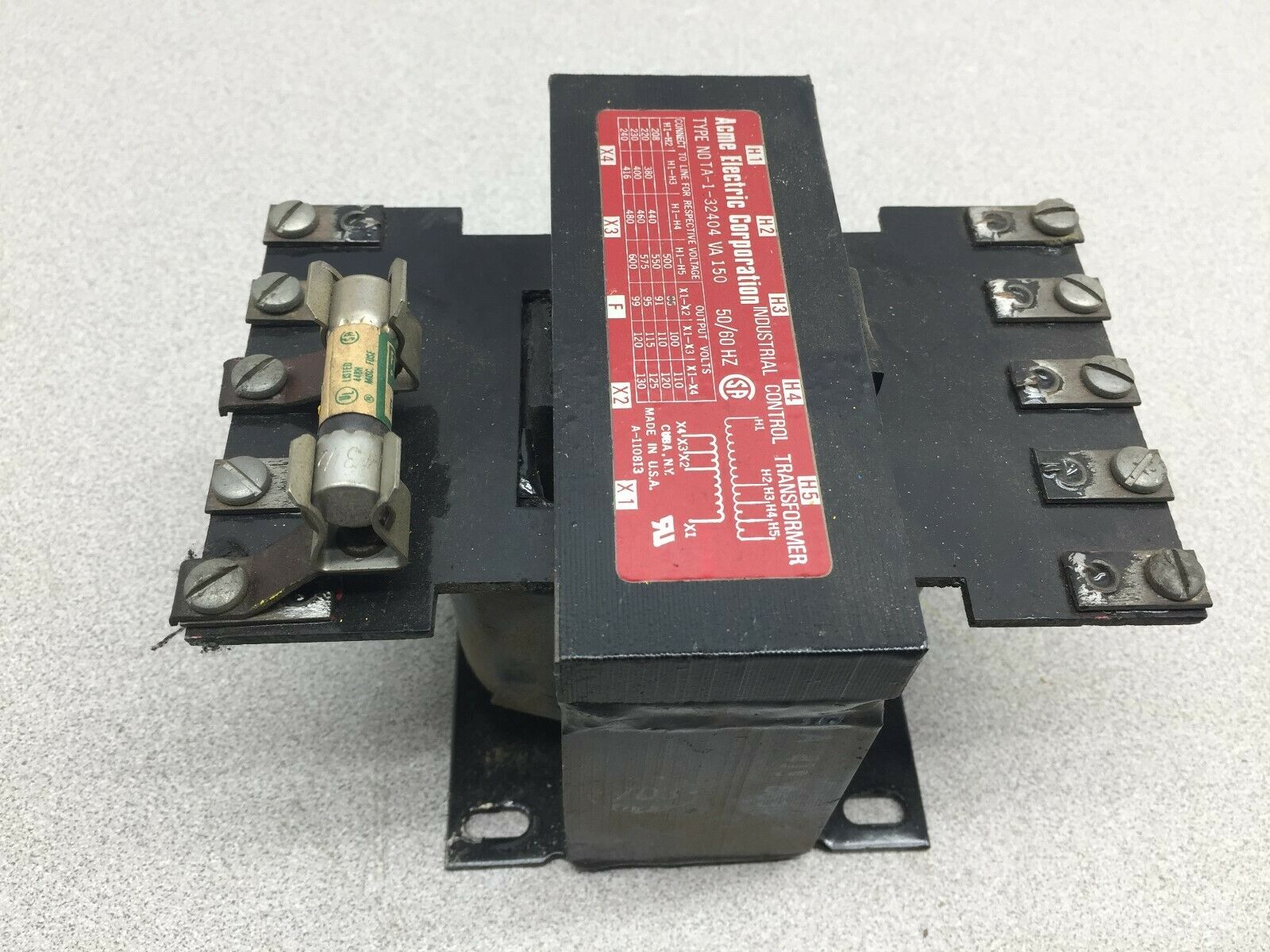 USED ACME 150VA 208-600 VAC INPUT 120 VAC OUTPUT CONTROL TRANSFORMER NOTA-1-3240