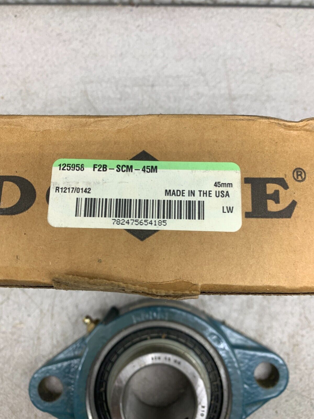NEW IN BOX DODGE F2BSCM45M 2-BOLT FLANGE BEARING 45MM BORE F2B-SCM-45M 125958