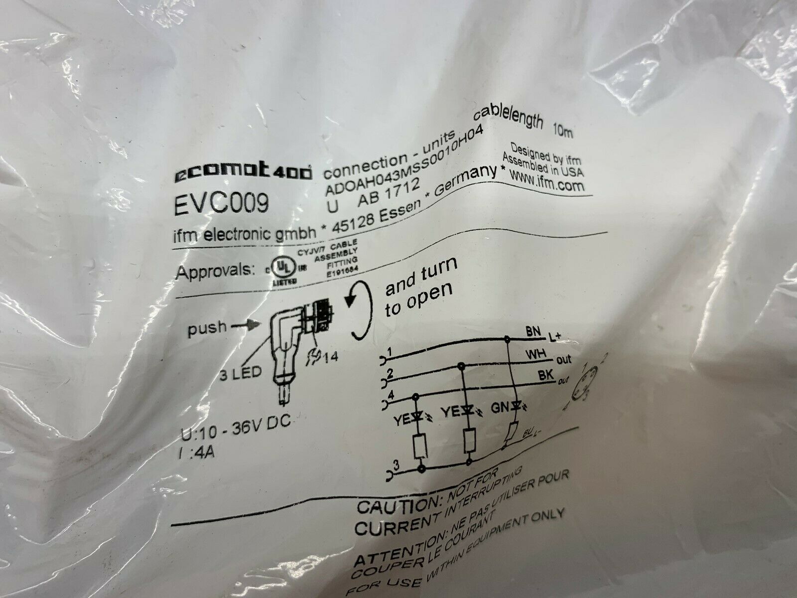 NEW NO BOX ECOMAT400 CONNECTOR EVC009