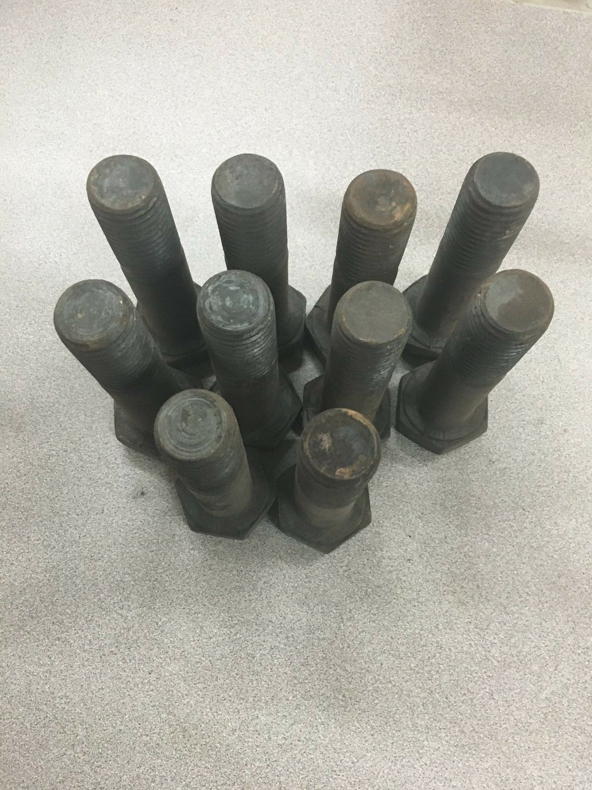 NEW LOT OF 10 HEX HEAD 1"-9 X 4" GRADE 5 BOLTS