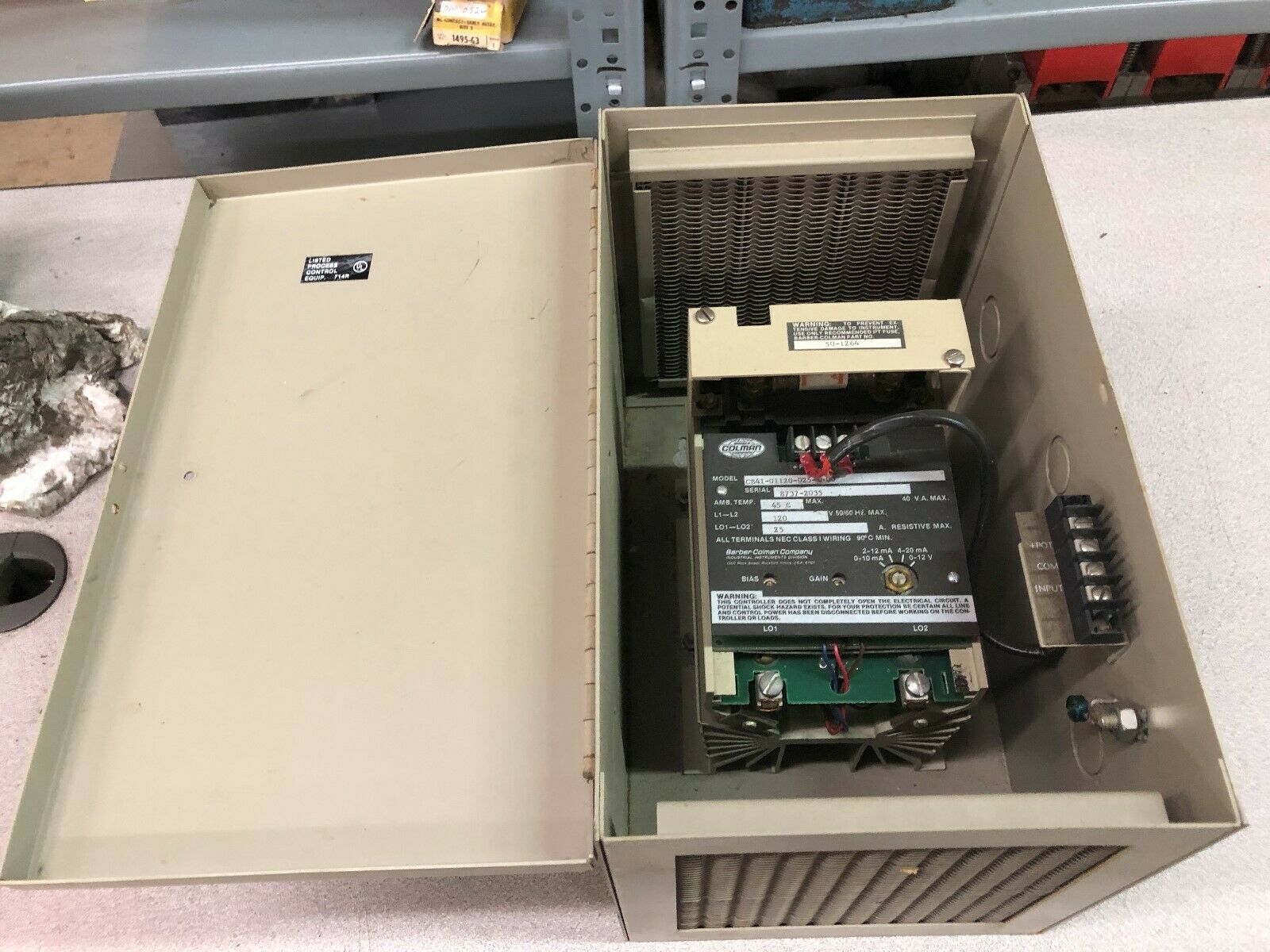 NEW NO BOX BARBER COLMAN 25AMP 120VAC SOLID STATE CONTROLER IN ENCLOSURE CB41-01