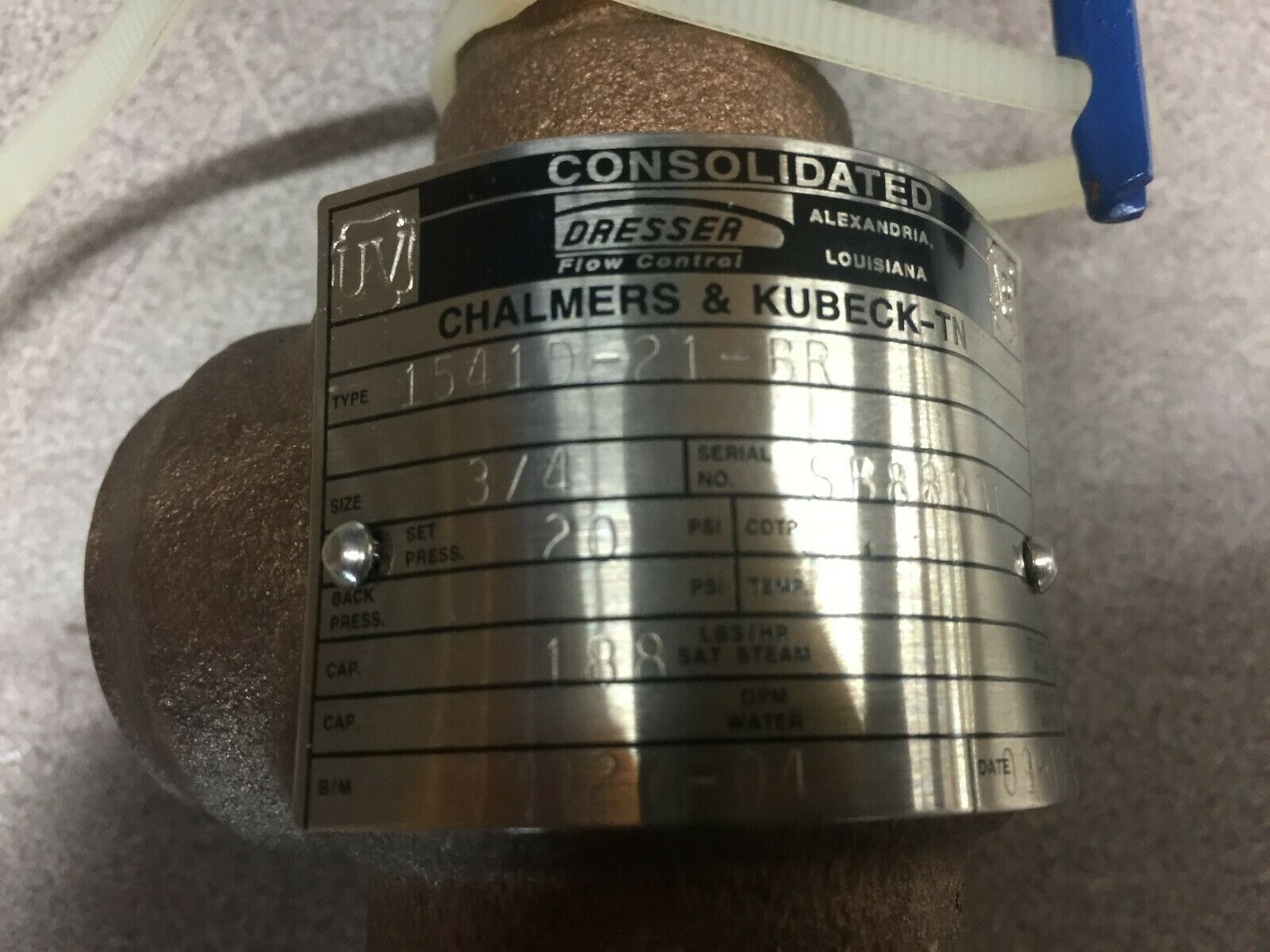 NEW IN BOX CONSOLIDATED 3/4" MNPT 20PSI PRESSURE RELIEF VALVE 1541D-21-BR