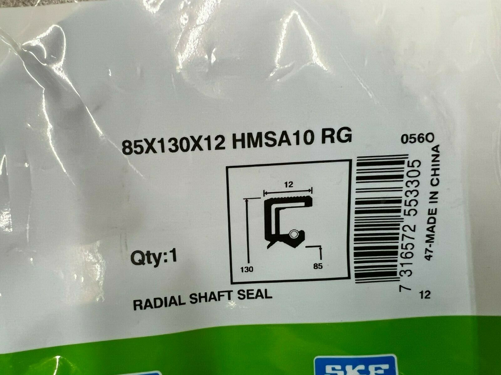 LOT OF 2 NEW IN PACKAGE SKF SEAL 85X130X12 HMSA10 RG